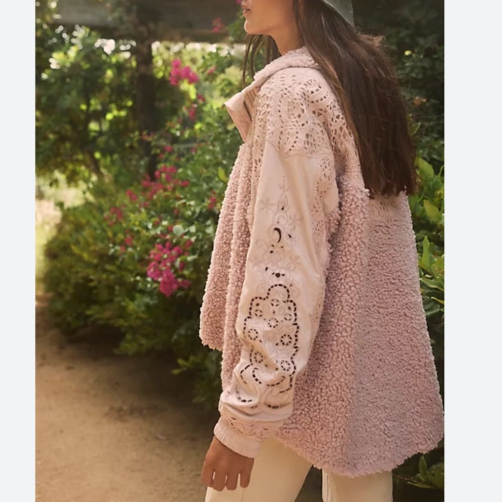 Last One Free People Care FP Seaside Fleece Mauve - Picture 7 of 10